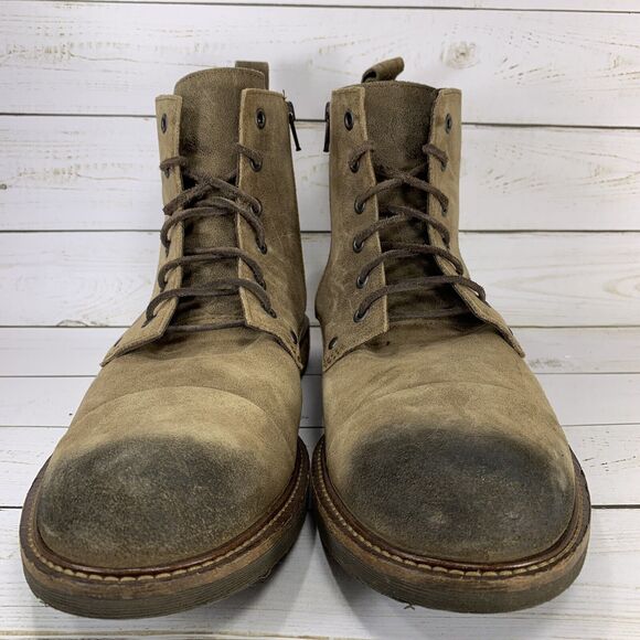 Ecco Kenton Chukka Boots Mens Size 10 Brown Leather Lace Up Factory Distressed - Picture 2 of 10